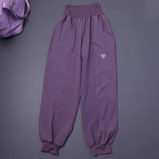Damen-Fitness-Yogahose mit hoher Taille und Tasche, lockere Bündchen, Knöchel, Workout, Laufen, Training, Sport, Jogginghose, schnell trocknende Haremshose.