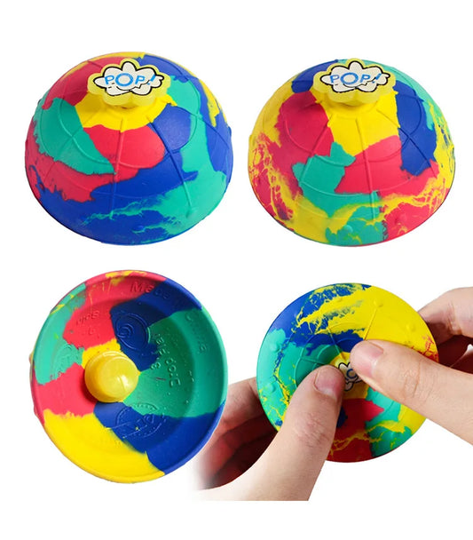 1Pc Camo Bounce Bowl Half Side Bouncing Ball Cloud Buckle Camo Bouncing Bowl Creative Children's Relief Toy.