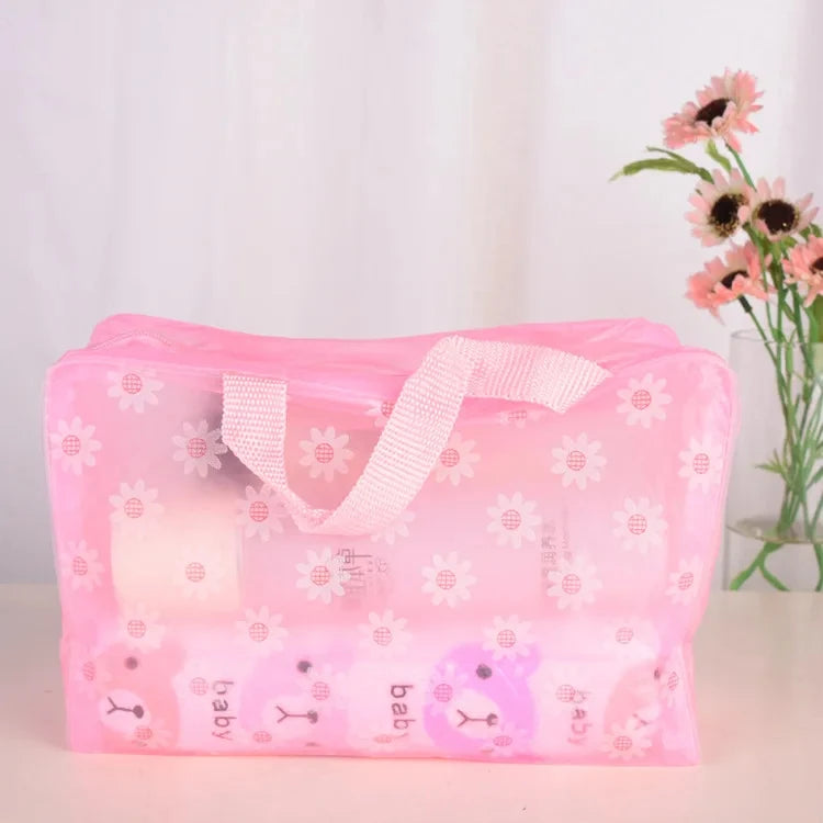 5 Color Waterproof PVC Cosmetic Storage Bag Women Transparent Organizer for Makeup Pouch Compression Travelling Bath Bags