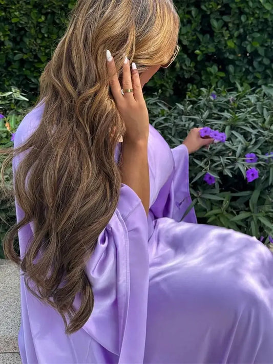 Eid glänzende Fledermaus Satin Abaya Dubai Luxus muslimische Abayas für Frauen Maxi Kaftan Kleid islamische Kleidung Kaftan Marocain Femme.