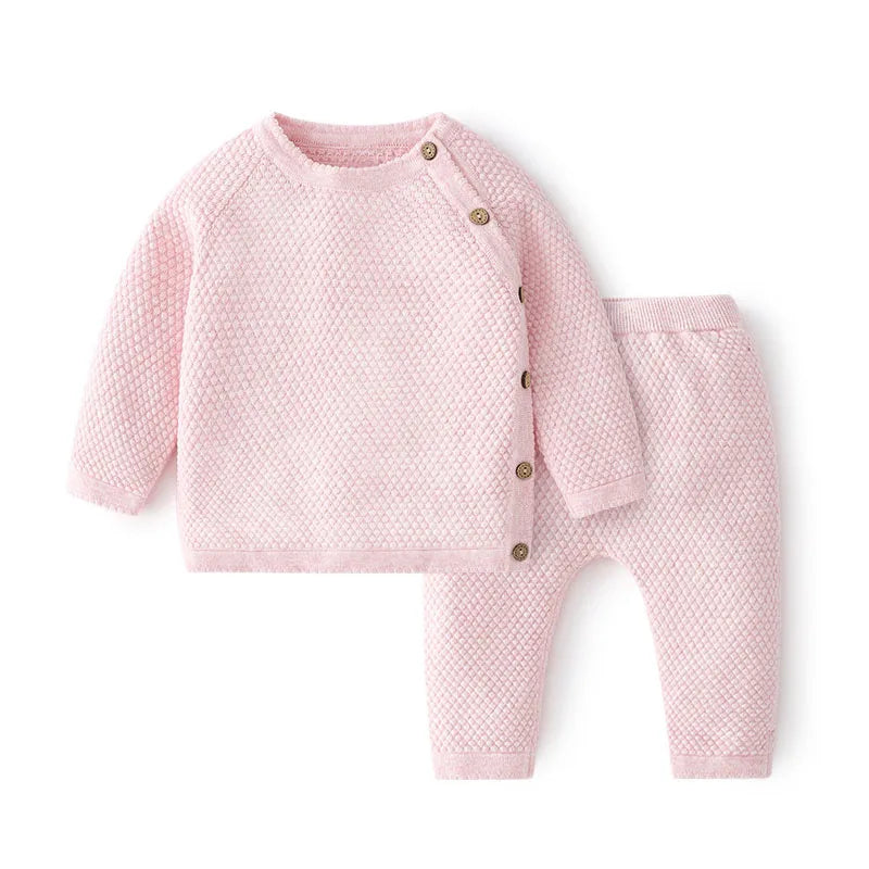 Baby Kleidung Sets Ensembles Baumwolle Frühling Neugeborenen Jungen Mädchen Kleinkind Kleidung Tops Und Hosen Gestrickte Pullover Baby Pyjamas Sets