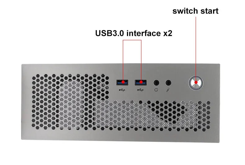 HTPC Computer Case Mini ITX Gaming PC Chassis Desktop Chassis USB3.0 Computer Case Home Computer Case Black and Silver.