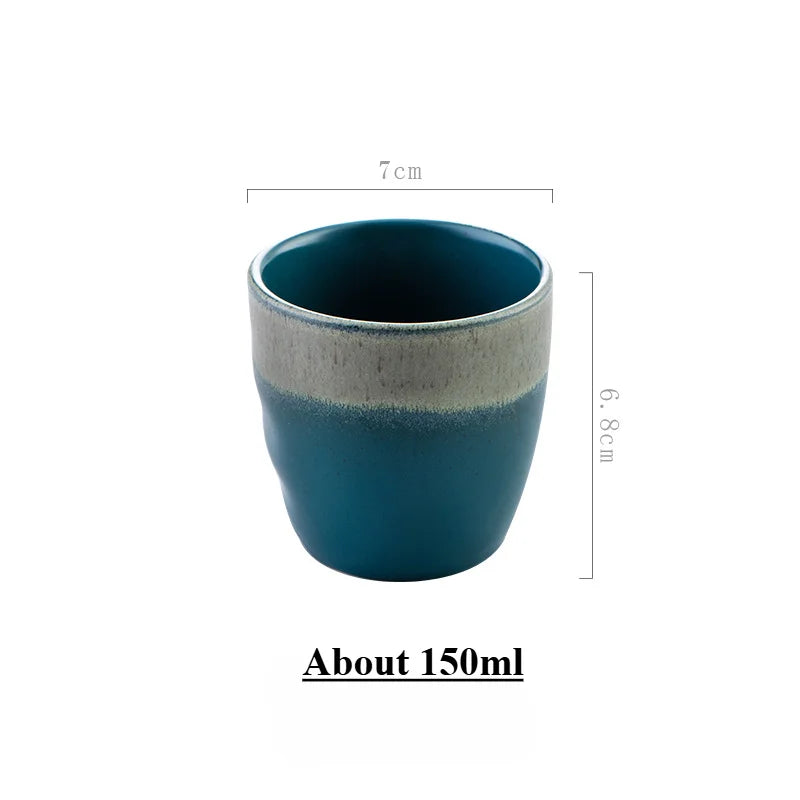 Japanese Ceramic TeaCup Stoneware Mug Soup Cup for Tea Ceremony Minimalist Style Hotel Home Decoration Heat-resistant Thickened