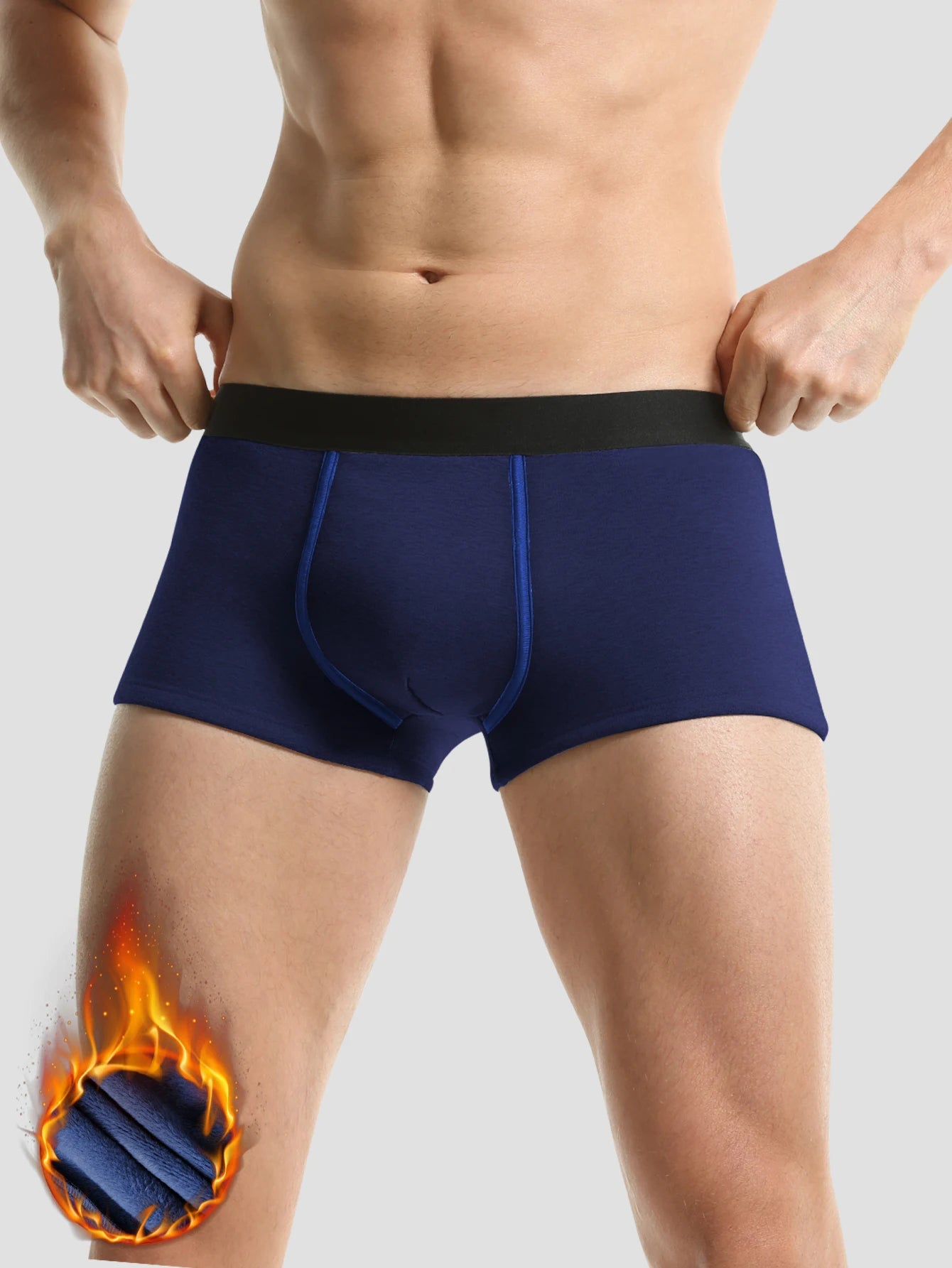 Warme Unterwäsche für Herren plus Fleece-verdickte Herren-Boxershorts für Herbst und Winter, Winter-Shorts, Sport-Boxershorts für Jungen