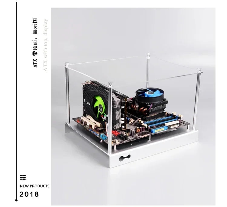 Mini MATX Computer Case Aluminum Bracket PC-ZB01-ITX M-ATX/ATX All Aluminum Computer Chassis Open Small Chassis Micro ATX HTPC.