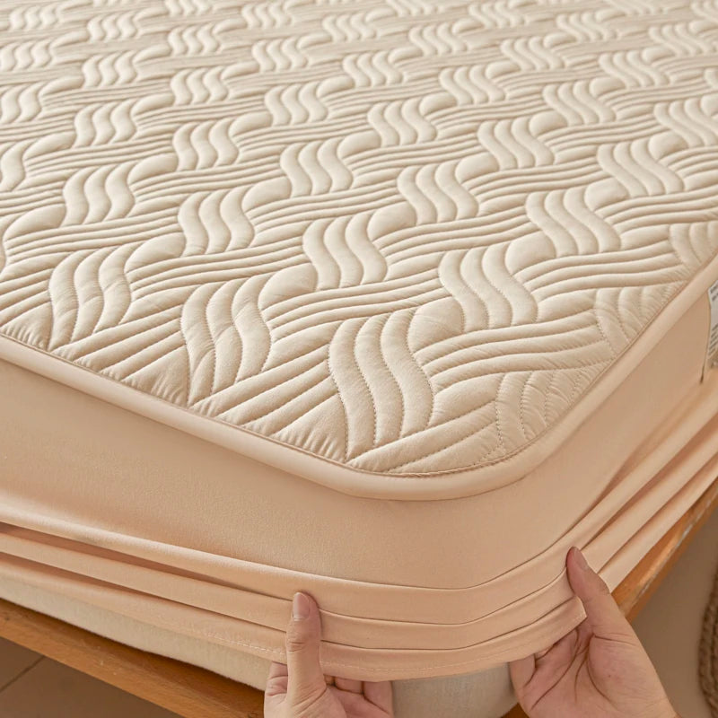 Dreamreal Cotton Thick Quilted Mattress Cover Anti-bacterial Anti-mite Mattress Protector Topper Pad Soft Fitted Sheet 6 Colors.