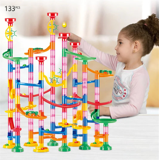 29-142PCS Marble Run Building Blocks Marbles Slide Toys For Children DIY Creativity Constructor Educational Toys Children Gift.