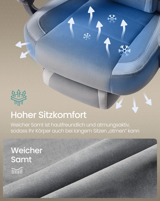 SONGMICS Gaming-Stuhl, Bürostuhl, Computerstuhl, ergonomisches Design, mit Fußstütze