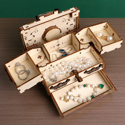 3D Wooden Puzzle Exquisitely Carved Vintage Storage Box Wooden Classic Jewelry Box Puzzle Women Birthday Gift Christmas Gift.