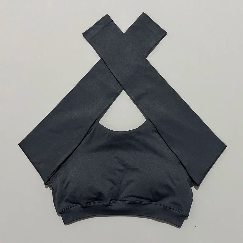 HISTELLO Long Sleeve Crop Top Women Seamless Yoga Tops Backless Clothing Gym Workout Sportswear Strong Supports Sports Shirt.