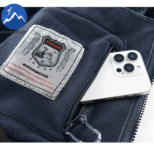 Maxbarley Brand Winter Fleece Jacket Men Casual Thickened Wool Coat Athleisure Design Warm Fashion Hooded Jackets Snow Ski Suit.