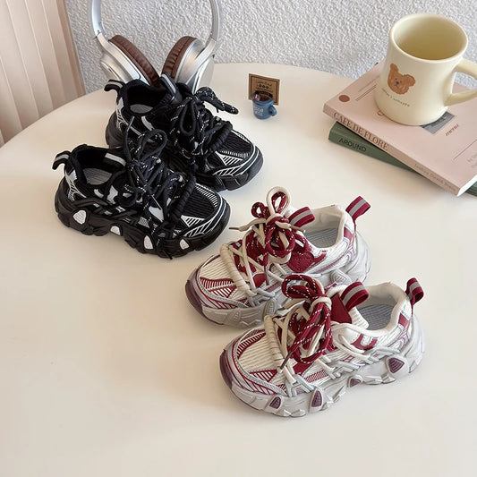 Kids Sneakers for Girls 2025 New Toddlers Causal Shoes Spring Autumn Chunky Versatile Children School Basketball Shoes Non-slip.