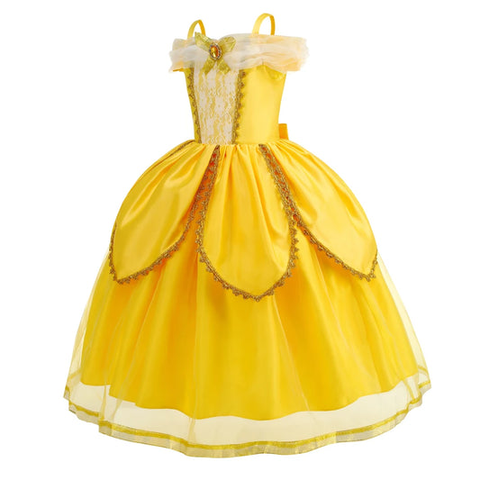 Belle Cosplay Prinzessin Kleid Mädchen Geburtstag Charme Kostüm Kinder Karneval Party Bühne Leistung Vestido Kinder Disguise Kleid.