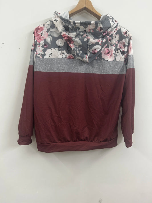 2024 Plus Size Herbst und Winter neue Damen Pullover Print Kapuze Pullover Tasche Langarm Top.