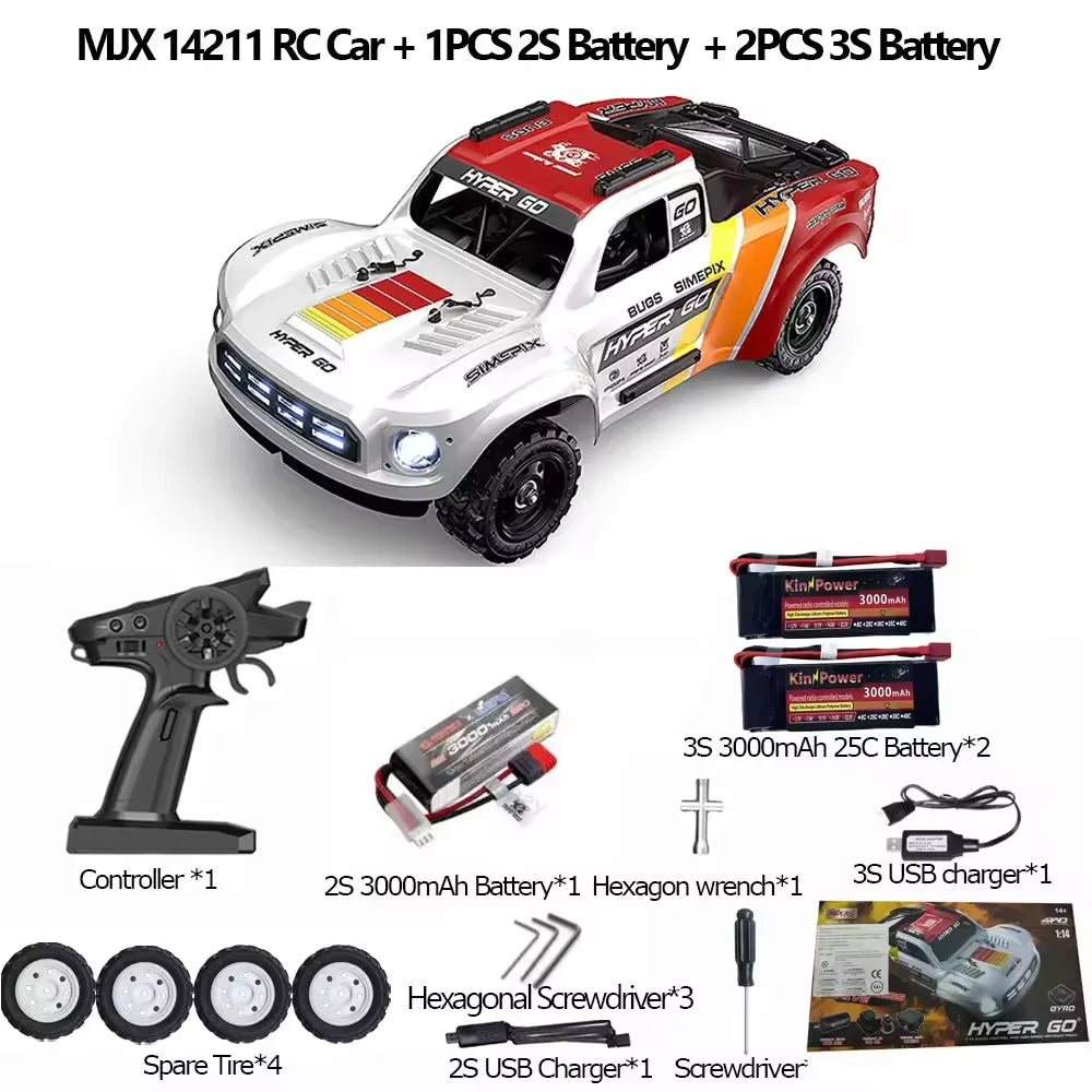 MJX Hyper Go 14211 1/14 4WD RC Car 70KM/H Brushless RC Racing Car 2.4G Remote Control Cars Off-Road Speed RC Cars Truck Toys.