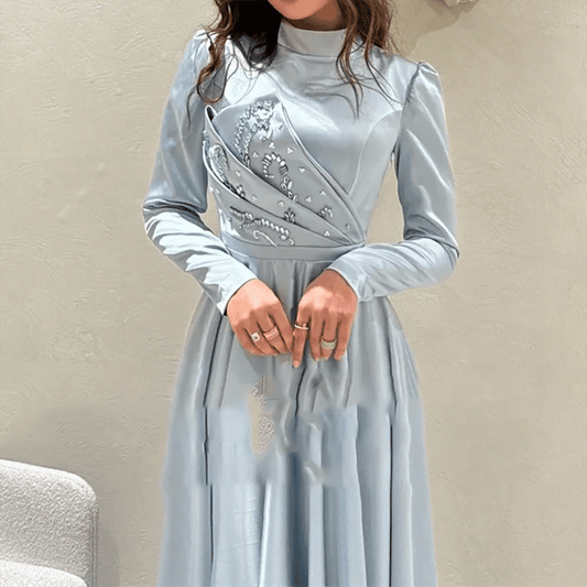 Elegante, hohe Satin-Faltenperlen, gerade, formelle Abendkleider, Geburtstagsfeier, Ballkleider, individuell gestaltet.