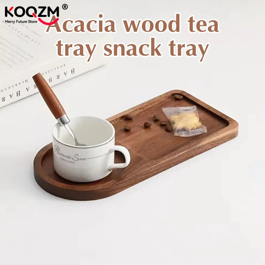 Wooden Tea Coffee Tray Fruit Dessert Candy Plate Table Decoration Bread Snack Food Dish Tray Decorative Tableware Home Kitchen.