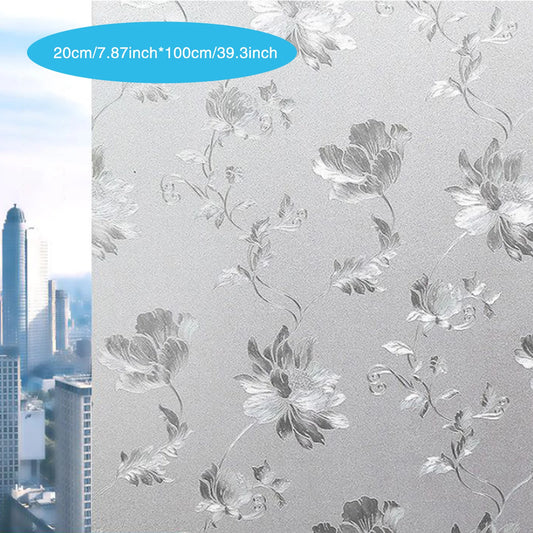 20x100cm Static Frosted Window Film Privacy Sticker For Bathroom Opaque Translucent Light Control Adhesive Glass Covering.