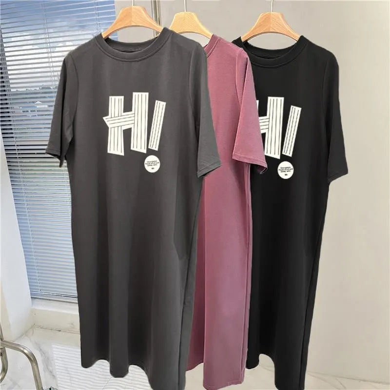 Koreanische Casual Lose Kurzarm Kleid frauen Sommer Neue Plus Größe Pullover Kleid.