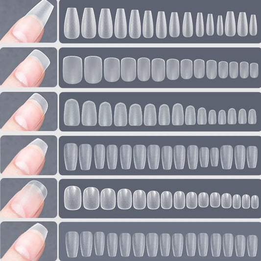 120pcs/bag Matte Press On Nail Tips Soft Full Cover False Nails Oval Almond Sculpted Fake Nail.