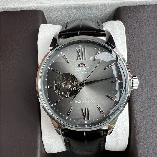 Orient Double Lion Classic Watch Series Refurbished Second Hand Automatic Mechanical Skin Watch Hollow Men's Watch RA-AG002.