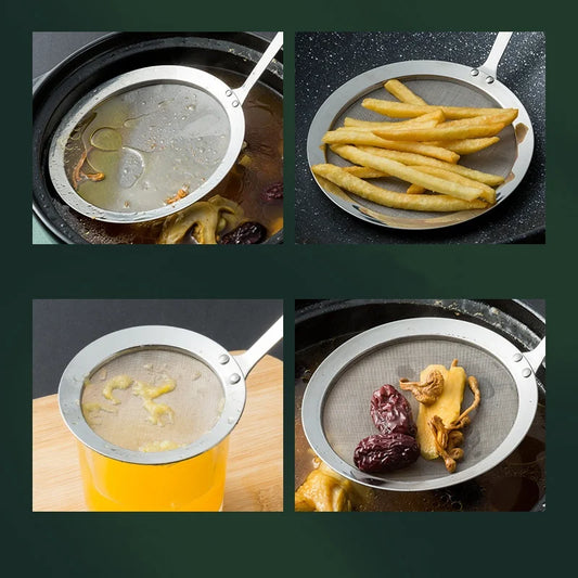 Fine Mesh 304 Stainless Steel Strainer Sieve Juice Egg Filter Colanders Coffee Tea Vegtables Filtering Food Kitchen Accessories.