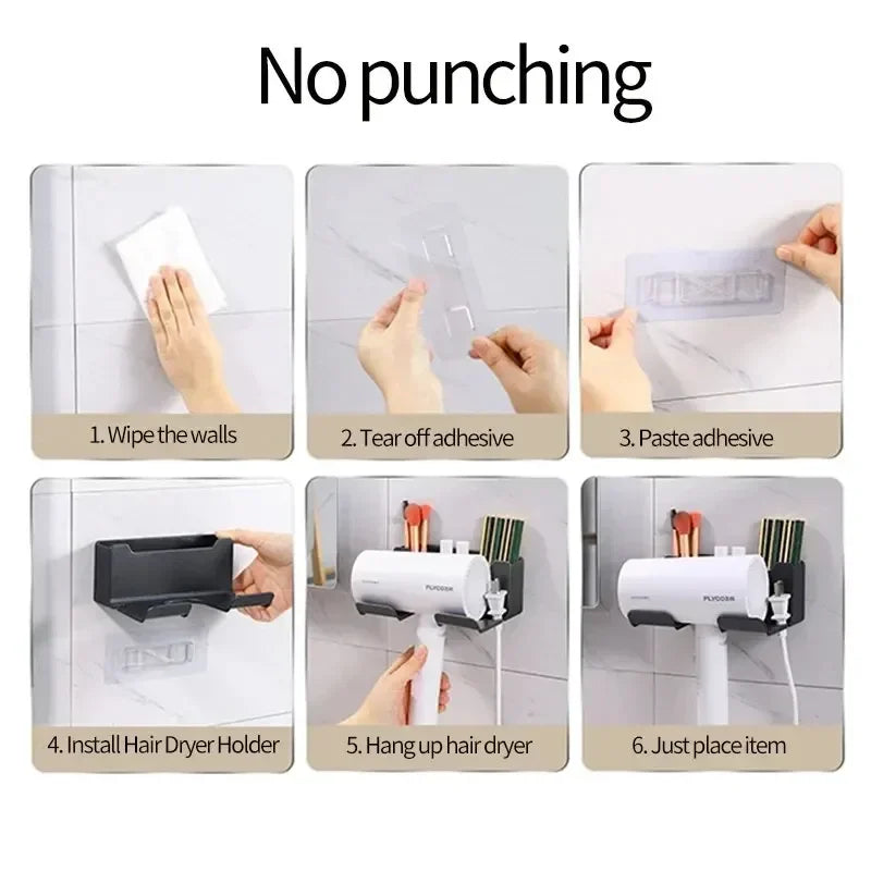 1 Stück Haartrocknerhalter Wandtrockner Wiege Glätteisen Ständer Haartrockner Organizer Box Kunststoff Haartrockner Ständer Badezimmer Organizer