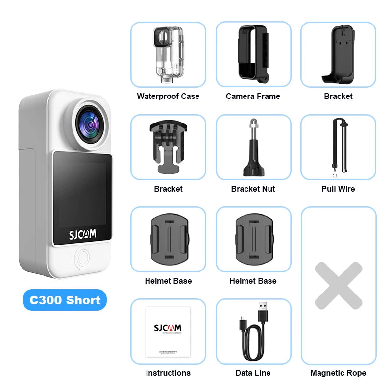 SJCAM C300 Pocket Action Camera 4K FHD With Long Battery Life Video 30M Waterproof 5G WiFi Camera Sport Action Cam