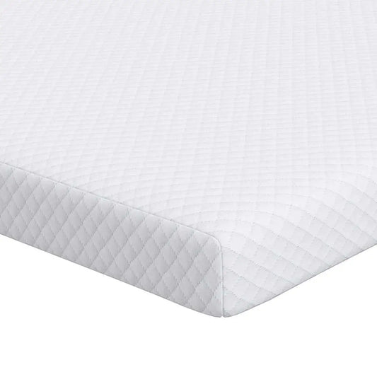 Cozy White Mattress Pad 140x190cm Soft Polyester Jacquard Fabric Bedding Protector.