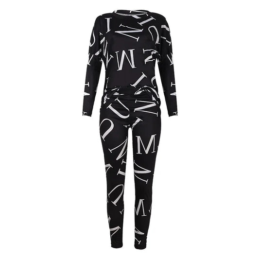 2 Piece Set Women Tracksuit Autumn Winter Warm Letter Top Suits Casual Yoga Set Sweatshirts And Jogging Pants Outfits Sweatpants.