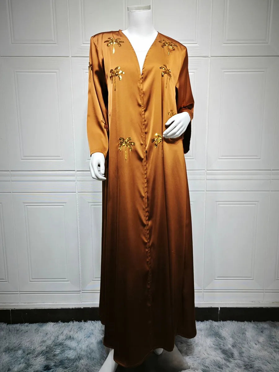 Women Eid Dubai Abaya Luxury Muslim Fashion Sequin embroidery Kimono Cardigan Long Dress Kaftan Robe Femme Islam Clothing Kebaya.