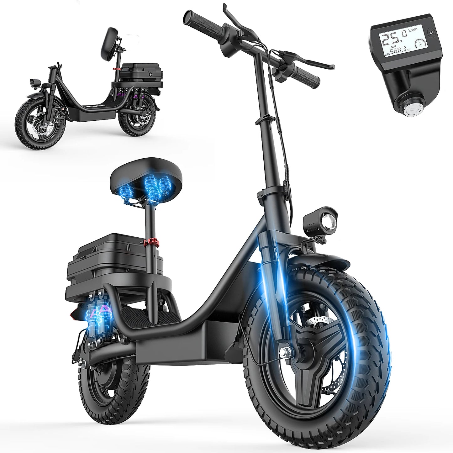 TOOFLY GQ8 Adult Electric Scooter 250W 48V15AH Foldable E-scooter Inch Vacuum Tires City Commuter Electric Scooter
