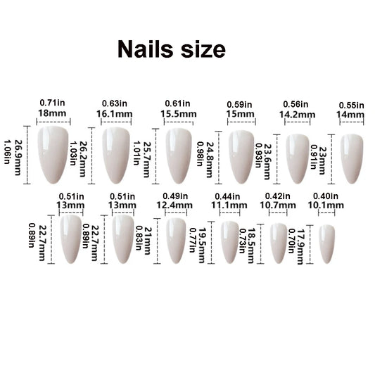 24pcs/set short medium long fake nails for Spring summer season gradient peach flowers butterfly heart press on false nail art.