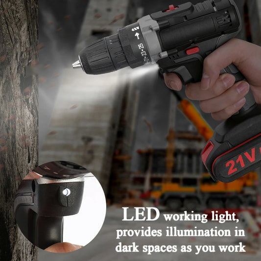 21V Multifunktionale Elektrische Akku-bohrschrauber High-power Lithium-Batterie Drahtlose Wiederaufladbare Hand Bohrer Hause DIY Elektrische Werkzeuge