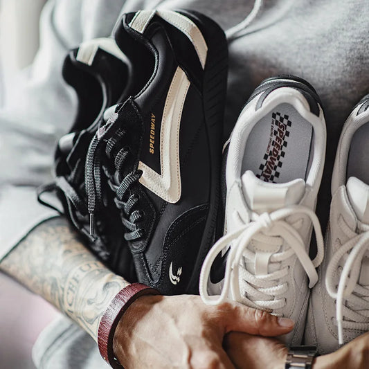 Maden Unisex Summer Vintage Patchwork Racing Shoes Breathable German Trainers Sneakers Thin Sole Casual Lace-Up Sporty Shoes.