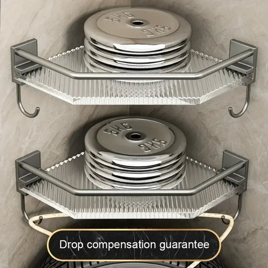 2PCS Badezimmer Acryl Regale Küche Lagerung Organizer Shampoo Regal Dusche Regal Bad Zubehör Kein Bohrer Lagerung Regal