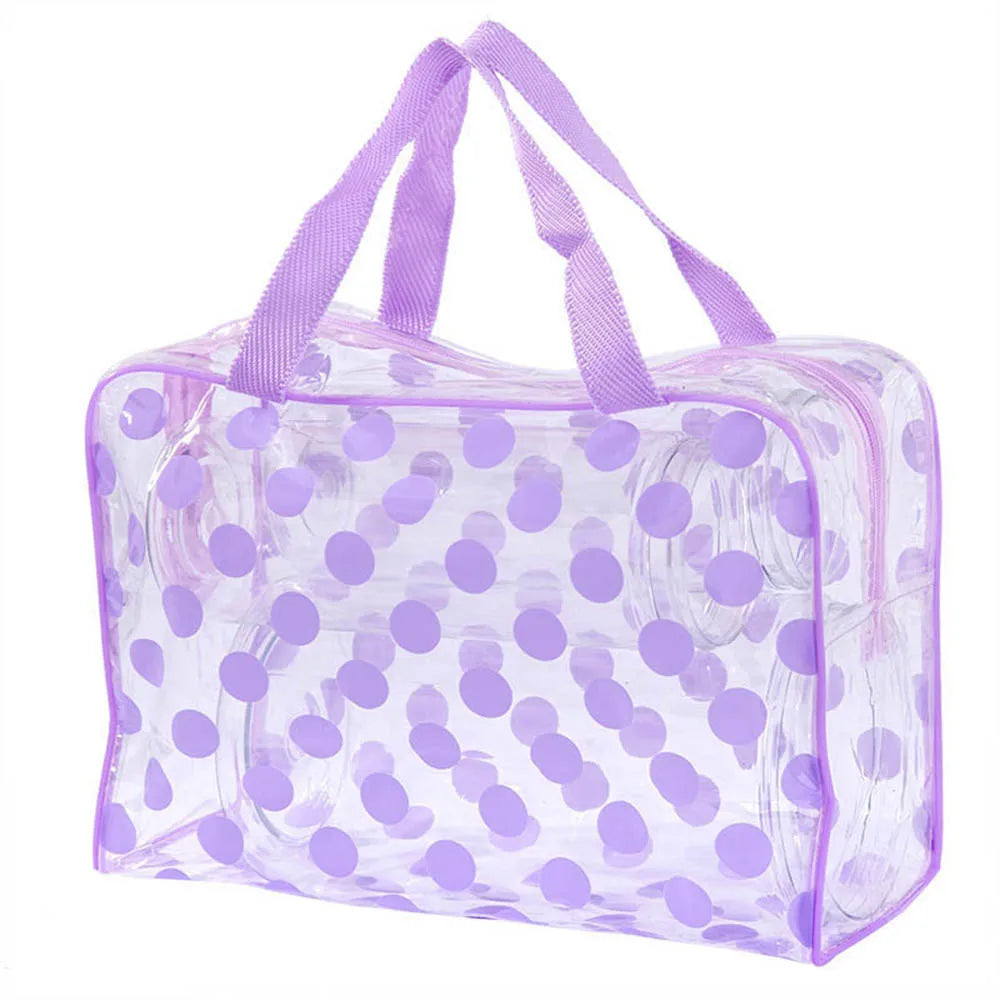 Transparent polka dot women's makeup bag Waterproof PVC Cosmetic Bag Portable Women Storage Bag Toiletries Female Wash Bag.