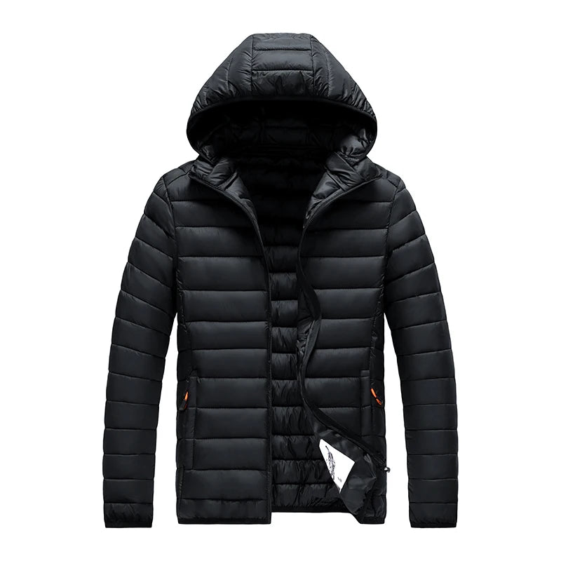 Men Parka Autumn Winter Warm Waterproof Jackets and Coats Mens Hooded Casual Outwear Detachable Hat Black Parkas Coat Male