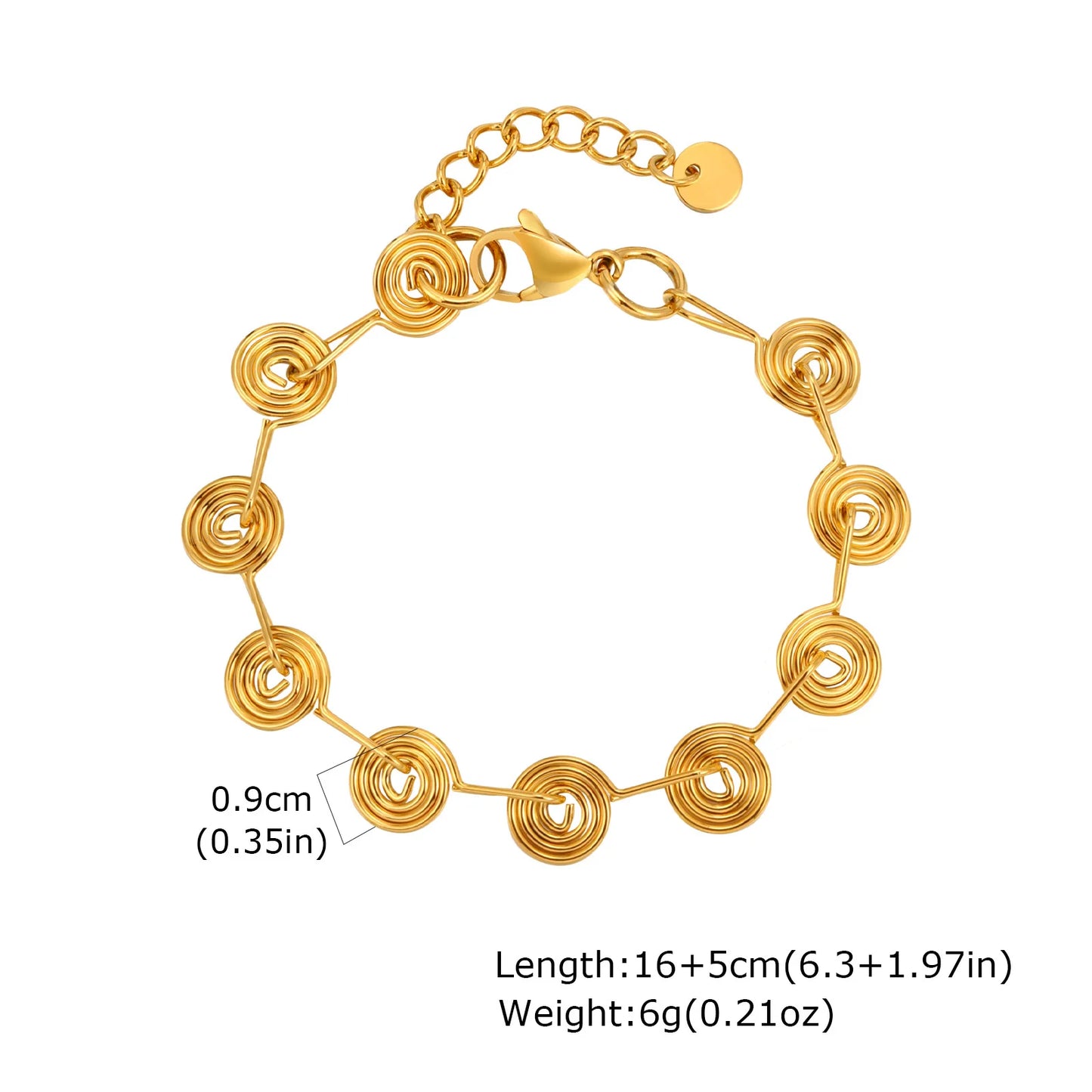 Chunky Stainless Steel Link Chain Bracelet For Woman, Gold Plated Layering Bracelets Wristband Waterproof Jewelry