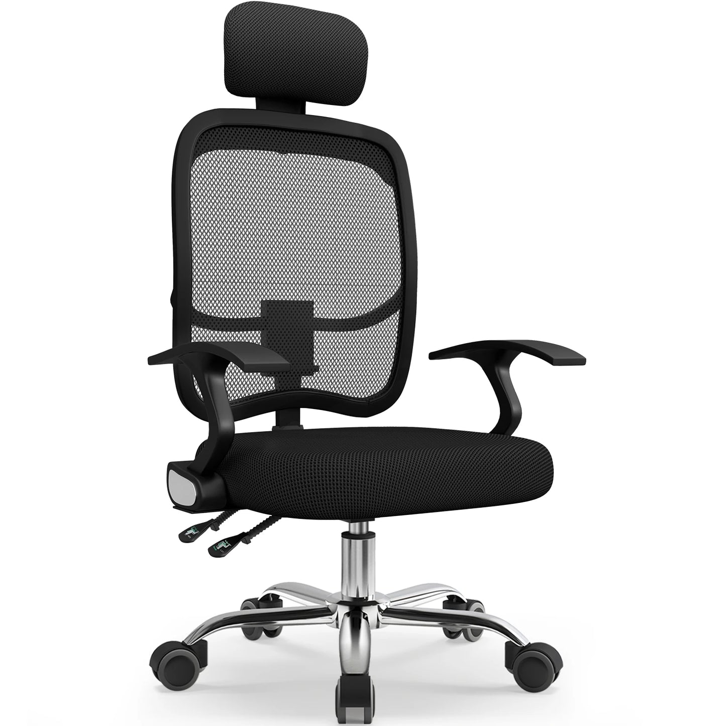 Daccormax Ergonomischer Bürostuhl, Mehrpunktstütze, verstellbare, atmungsaktive Netzrückenlehne, drehbarer Computer-Schreibtischstuhl mit Kopfstütze