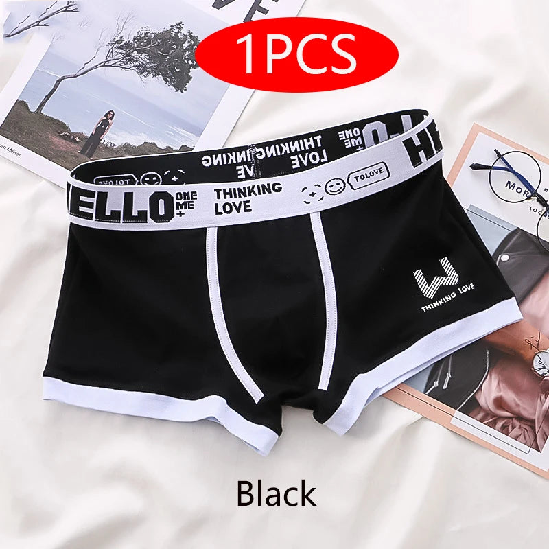 1/3PCS männer Boxer Baumwolle Shorts Höschen Weichen Brief Gürtel Atmungs Mode Sport Männer Boxer Mid-taille vier Ecke Hosen