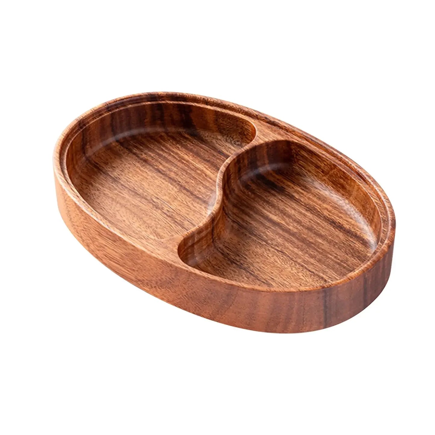 Divided Serving Tray Snack Tray Candy Bowl Fruit Plate Appetizer Platter Wood for Farmhouse Kitchen Nut Bread Dining Room.