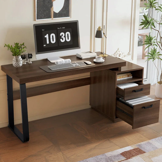Moderner Schreibtisch mit integriertem MDF-Desktop, geräuschloser Schublade, ideal für Heimbüro und Arbeitszimmer, praktischer Arbeitsplatz