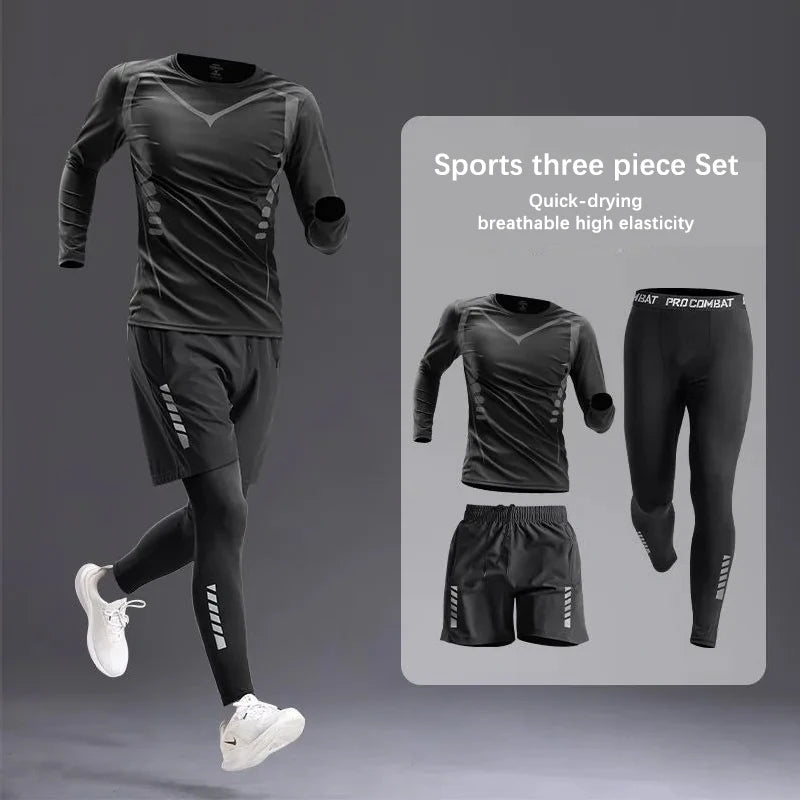 All-Season Men's Sportswear Set/Suit - Tracksuit for Running, Cycling, Fitness & Hiking,gym clothing men, jogging, boxing,5 pcs.