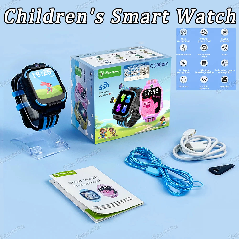 New Kids 5G Smart Watch SOS GPS+BDS/GLONASS Location Phone Call Camera Child Smartwatch 1.83 Inch WIFI Waterproof For Watch Gift