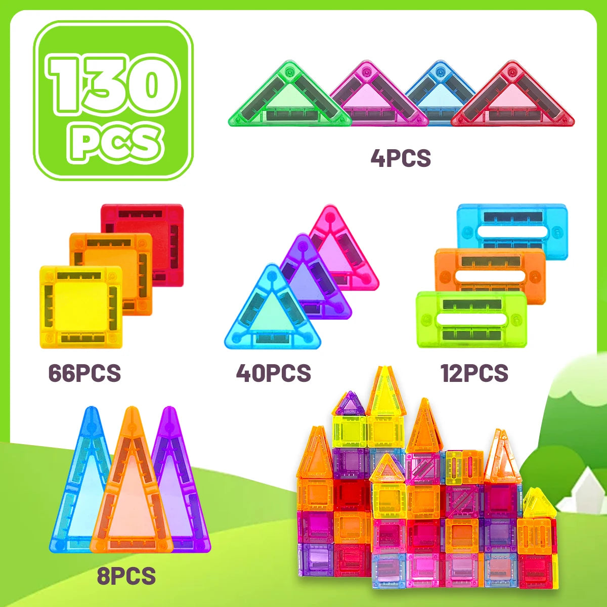 Magnetic Building Blocks Construction Sets Mini Size DIY Montessori Sensory Educational Magnets Toys For Boys Girls Kids Gift.