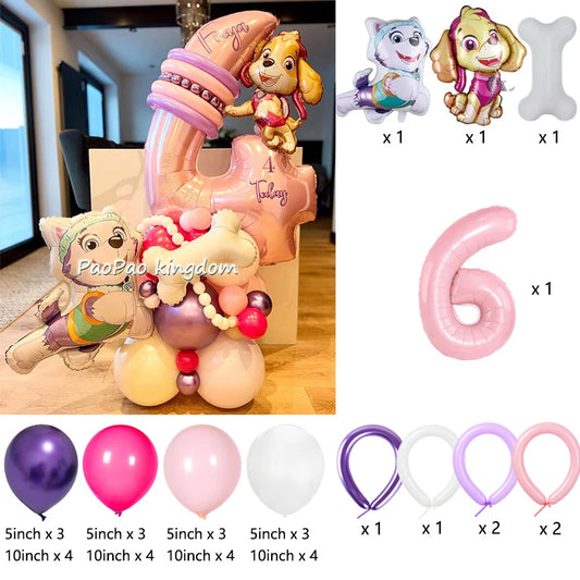 PAW Patrol Folienballons Digitale rosa Zahlenballons PAW Patrol Geburtstag Babyparty Party Dekoration Geschenk Chase Skye.