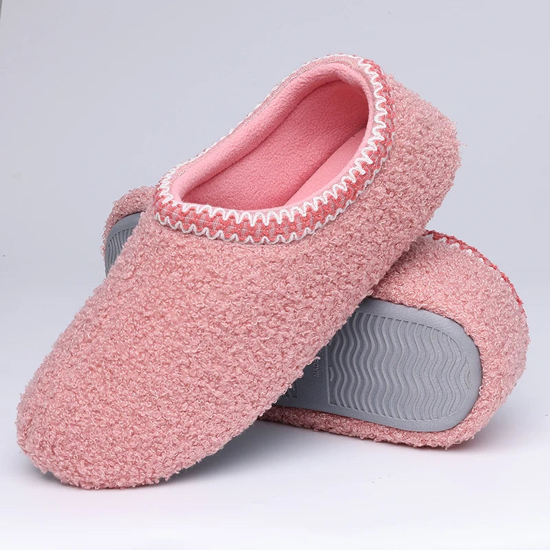 Litfun Soft Women Slippers Winter Warm Fashion Casual Slippers Outdoor Wear-resistant Rubber Sole Shoes Indoor Flat Women Shoes.
