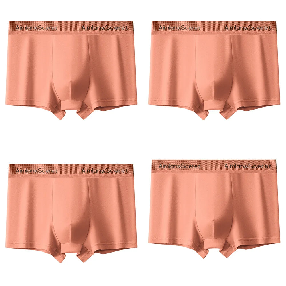 4Pcs Männer Unterwäsche Sportliche Boxer Plus Größe Jugend Boxer Shorts Bequeme Atmungsaktive Flache Hosen männer Quadratische Höschen Slip geschenk