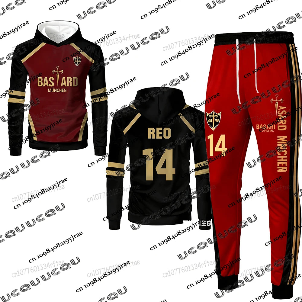 Anime Blue Lock MICHAEL KAISER Tracksuit Sets For Men Hoodies+Long Pants Suits Autumn Winter Casual Sets For Men Christmas Suits.